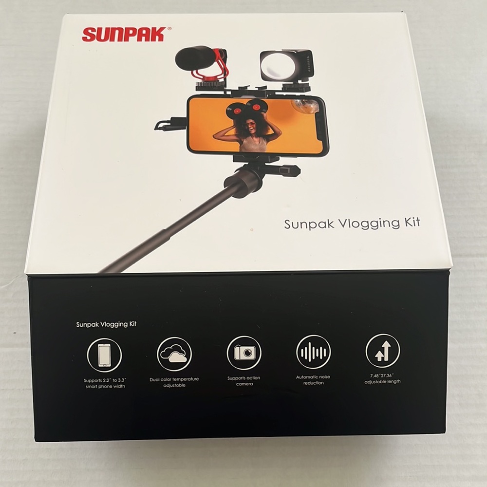 Sunpak Mobile Vlogging Kit Tripod LED Light Microphone Smartphone Creator Kit - Picture 5 of 7